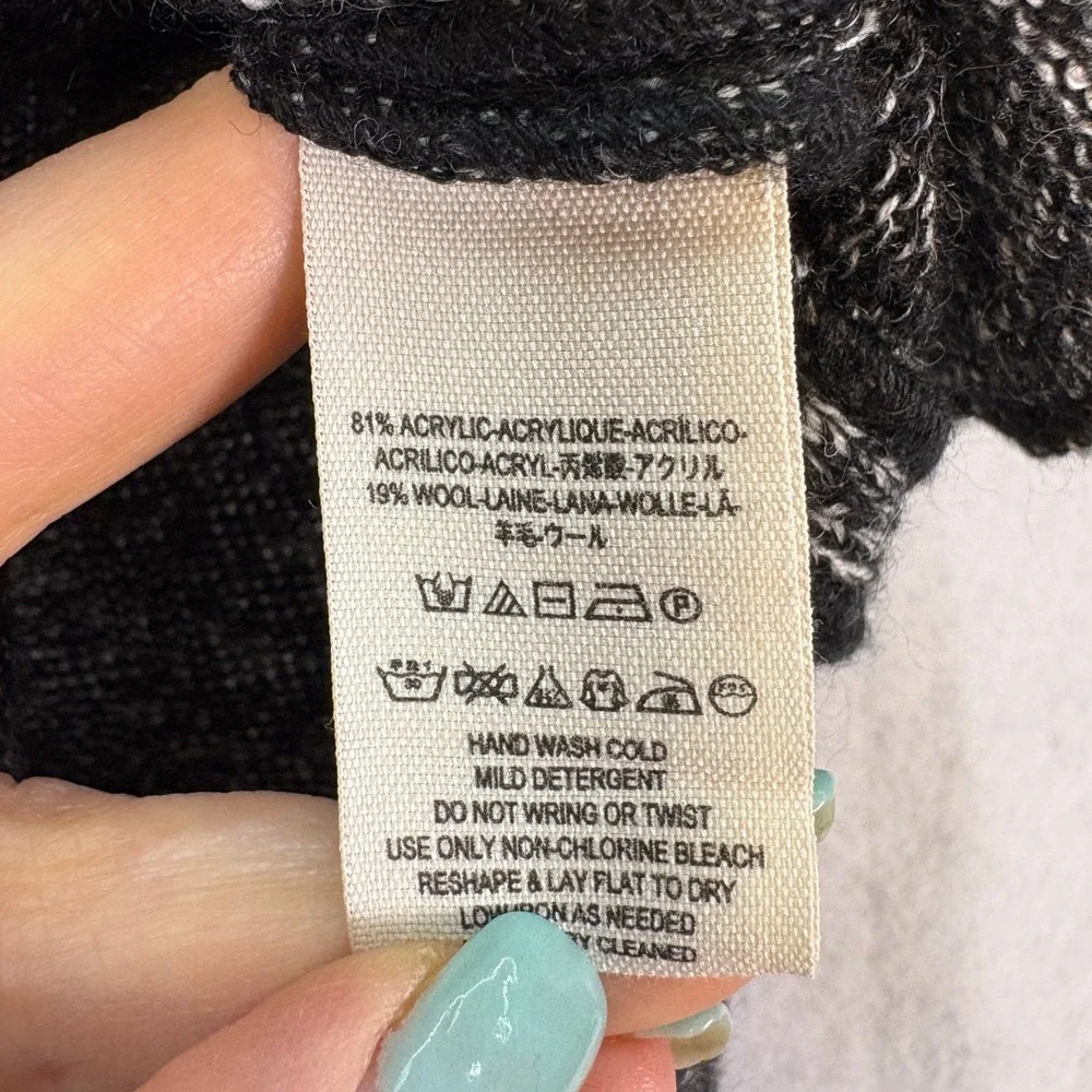 Free People‎ Black Avalanche Swit Knit Tunic Sweater Womens XS/S Boho Wool Blend